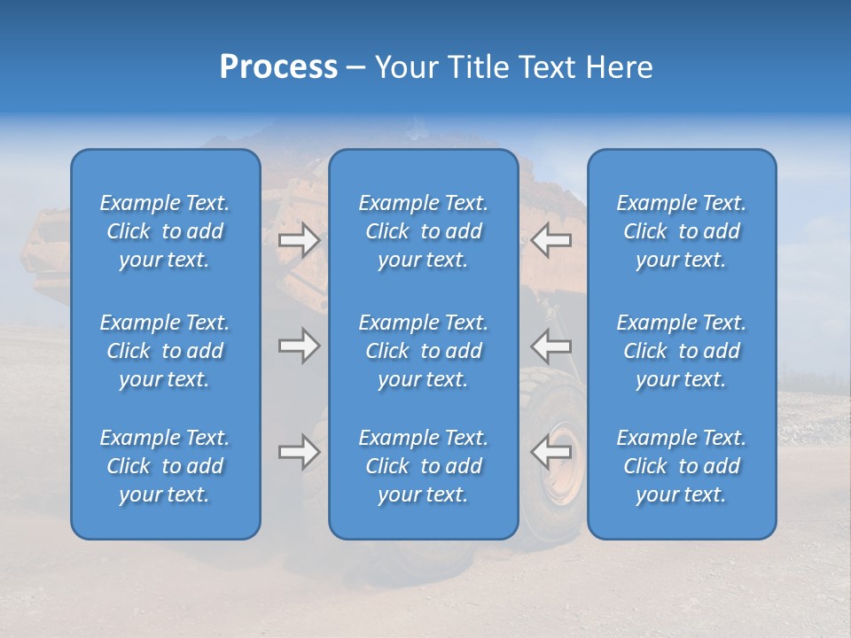 A Dump Truck With A Load Of Dirt On Top Of It PowerPoint Template