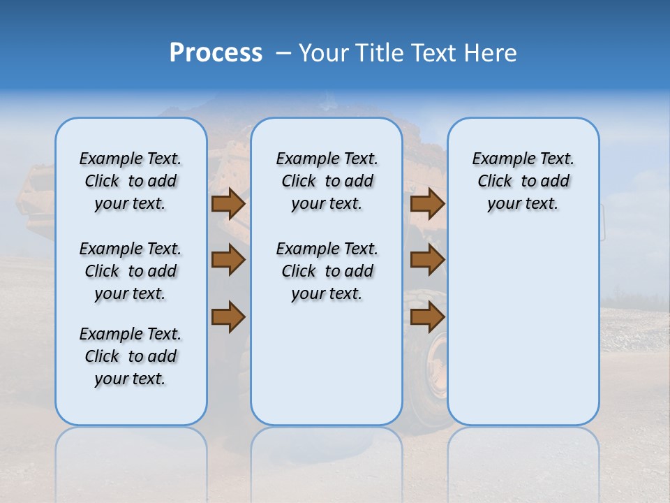 A Dump Truck With A Load Of Dirt On Top Of It PowerPoint Template