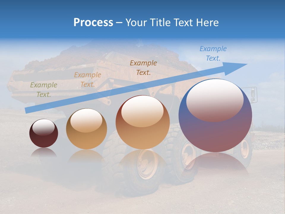 A Dump Truck With A Load Of Dirt On Top Of It PowerPoint Template