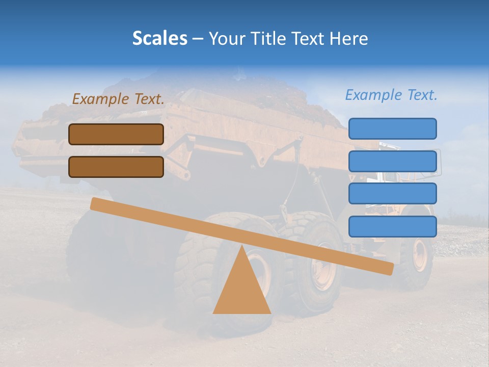 A Dump Truck With A Load Of Dirt On Top Of It PowerPoint Template