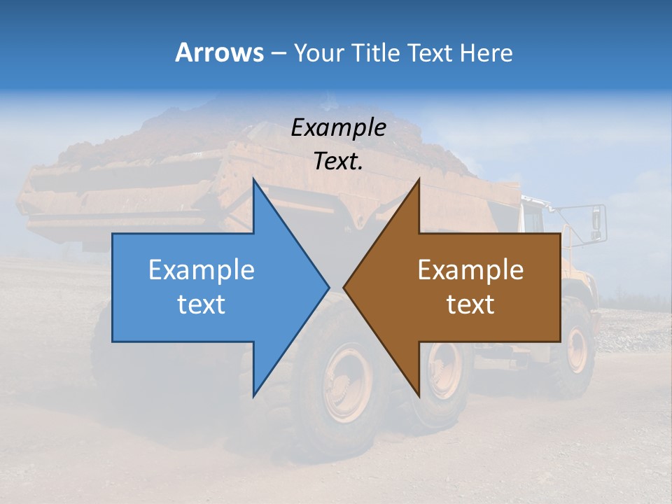 A Dump Truck With A Load Of Dirt On Top Of It PowerPoint Template