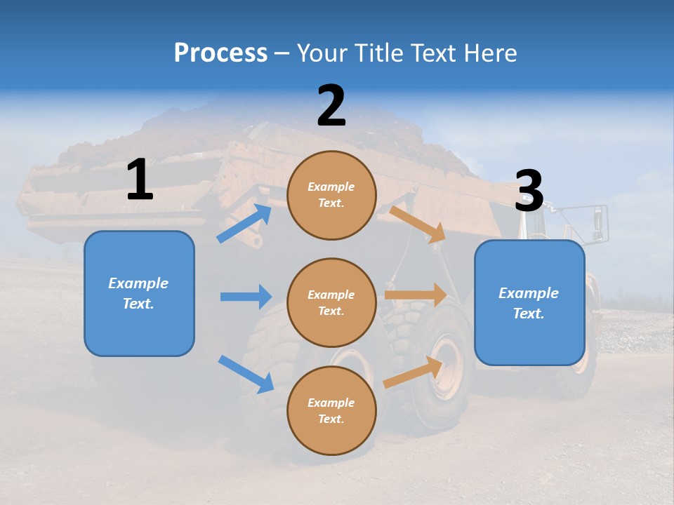 A Dump Truck With A Load Of Dirt On Top Of It PowerPoint Template