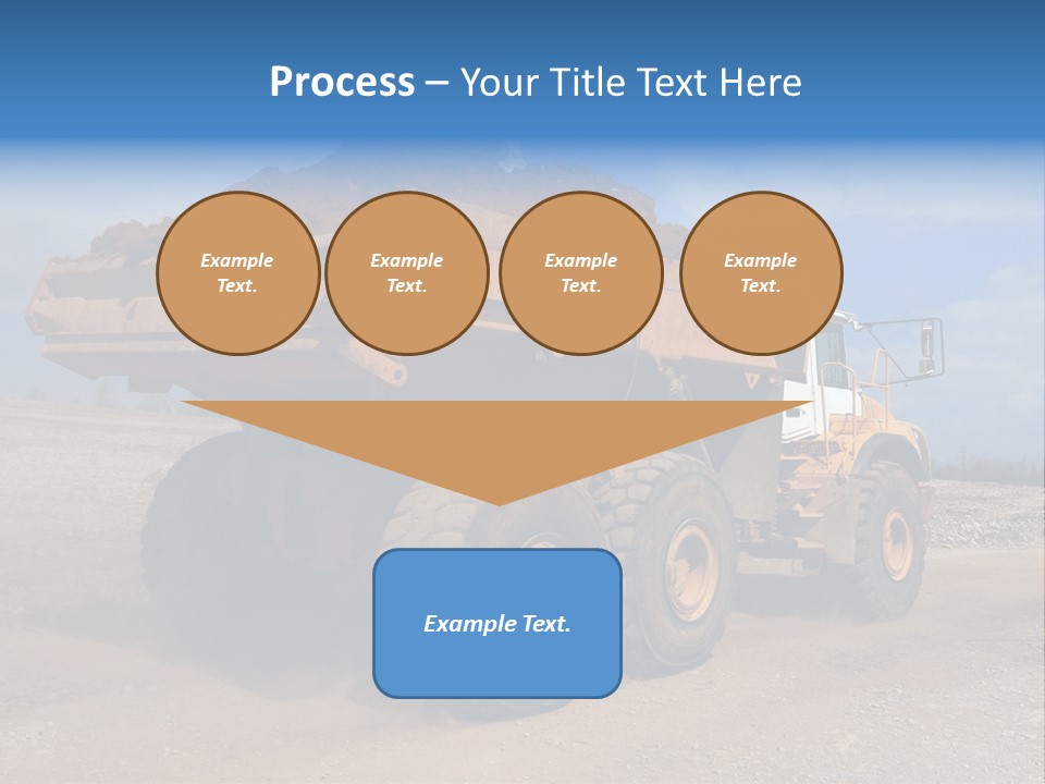 A Dump Truck With A Load Of Dirt On Top Of It PowerPoint Template