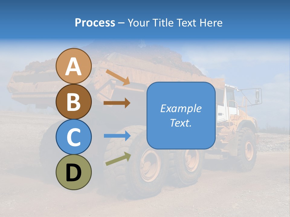 A Dump Truck With A Load Of Dirt On Top Of It PowerPoint Template