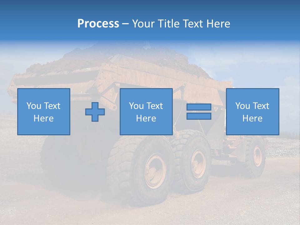 A Dump Truck With A Load Of Dirt On Top Of It PowerPoint Template