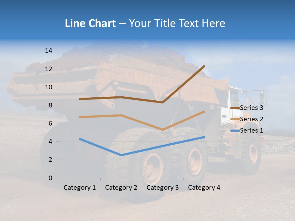A Dump Truck With A Load Of Dirt On Top Of It PowerPoint Template