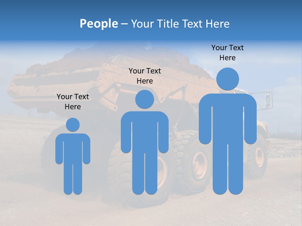 A Dump Truck With A Load Of Dirt On Top Of It PowerPoint Template