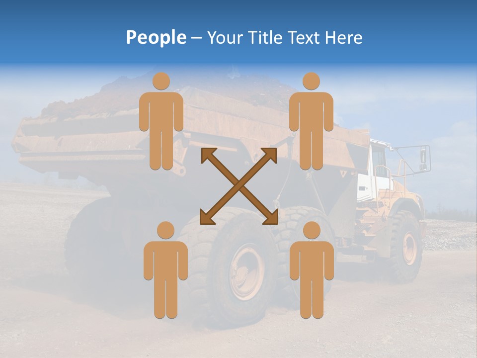 A Dump Truck With A Load Of Dirt On Top Of It PowerPoint Template
