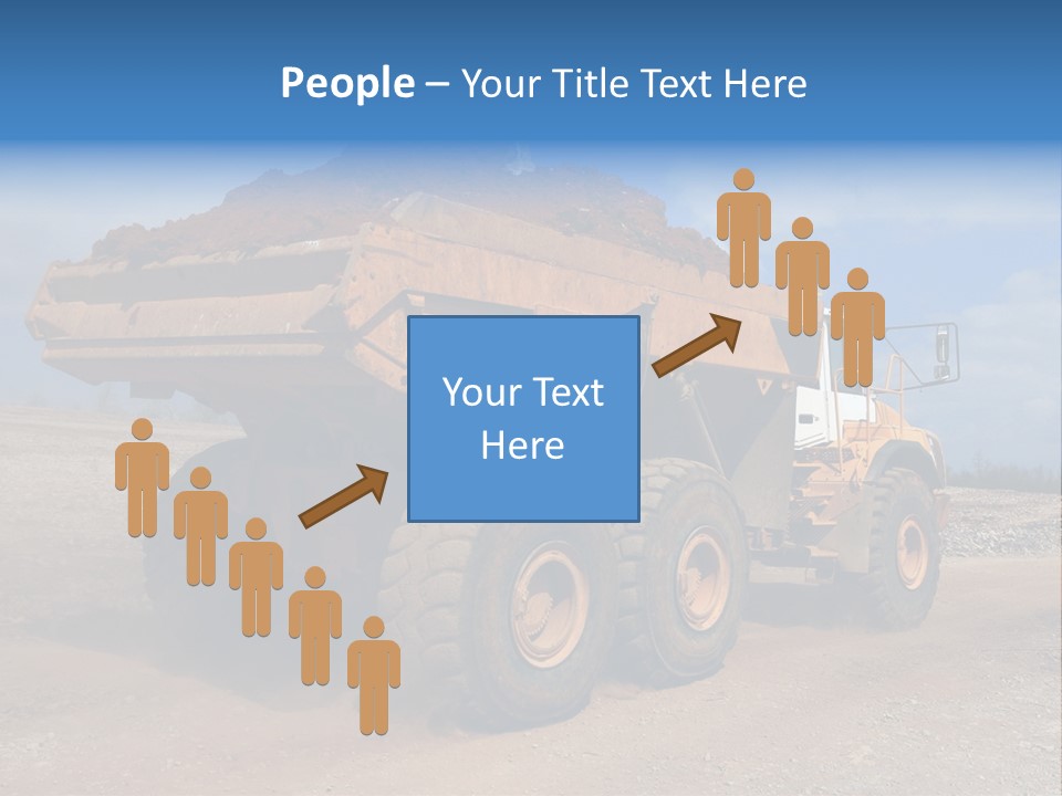 A Dump Truck With A Load Of Dirt On Top Of It PowerPoint Template