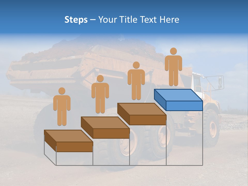 A Dump Truck With A Load Of Dirt On Top Of It PowerPoint Template