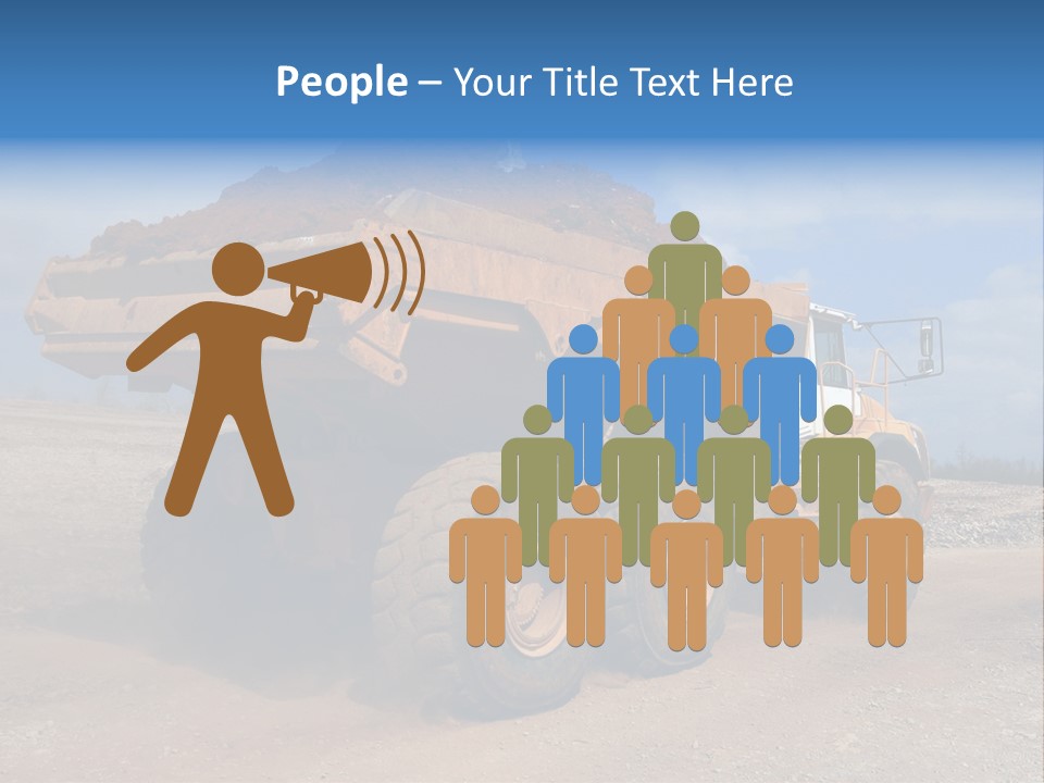 A Dump Truck With A Load Of Dirt On Top Of It PowerPoint Template