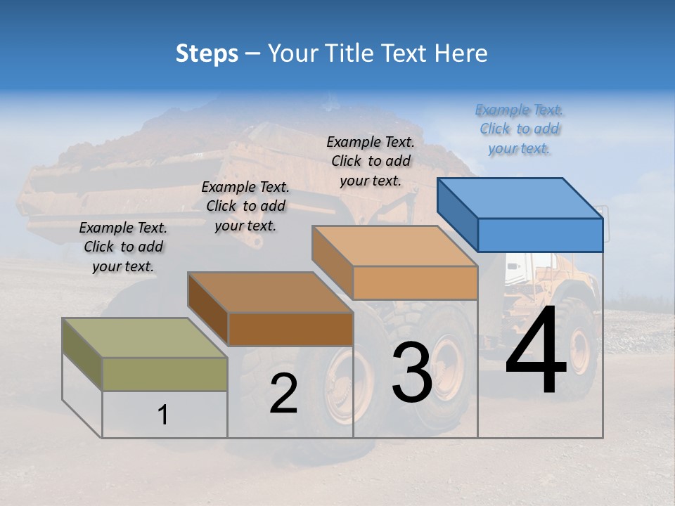 A Dump Truck With A Load Of Dirt On Top Of It PowerPoint Template