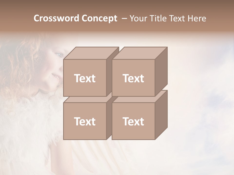 A Little Girl In A White Angel Outfit PowerPoint Template