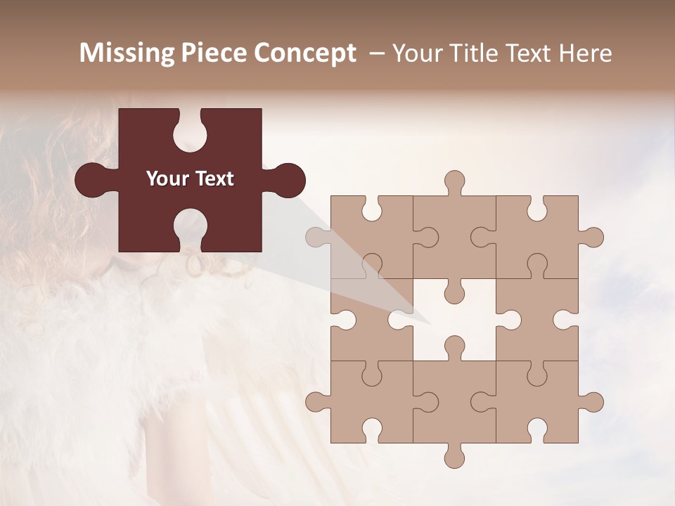 A Little Girl In A White Angel Outfit PowerPoint Template