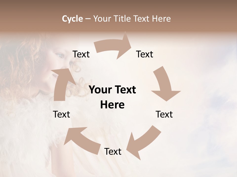 A Little Girl In A White Angel Outfit PowerPoint Template