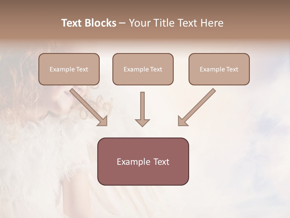 A Little Girl In A White Angel Outfit PowerPoint Template