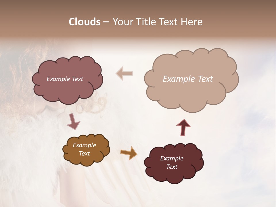 A Little Girl In A White Angel Outfit PowerPoint Template