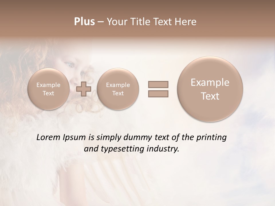 A Little Girl In A White Angel Outfit PowerPoint Template