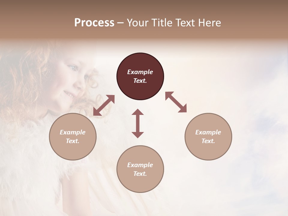 A Little Girl In A White Angel Outfit PowerPoint Template