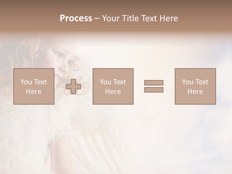 A Little Girl In A White Angel Outfit PowerPoint Template