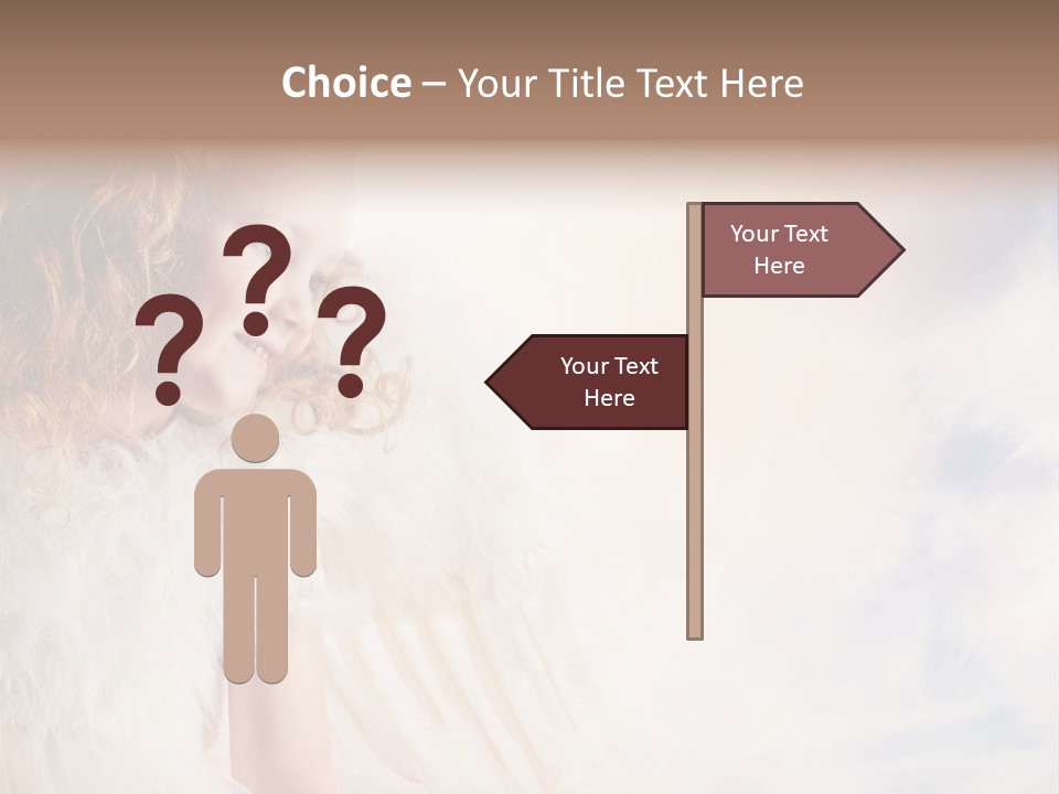 A Little Girl In A White Angel Outfit PowerPoint Template