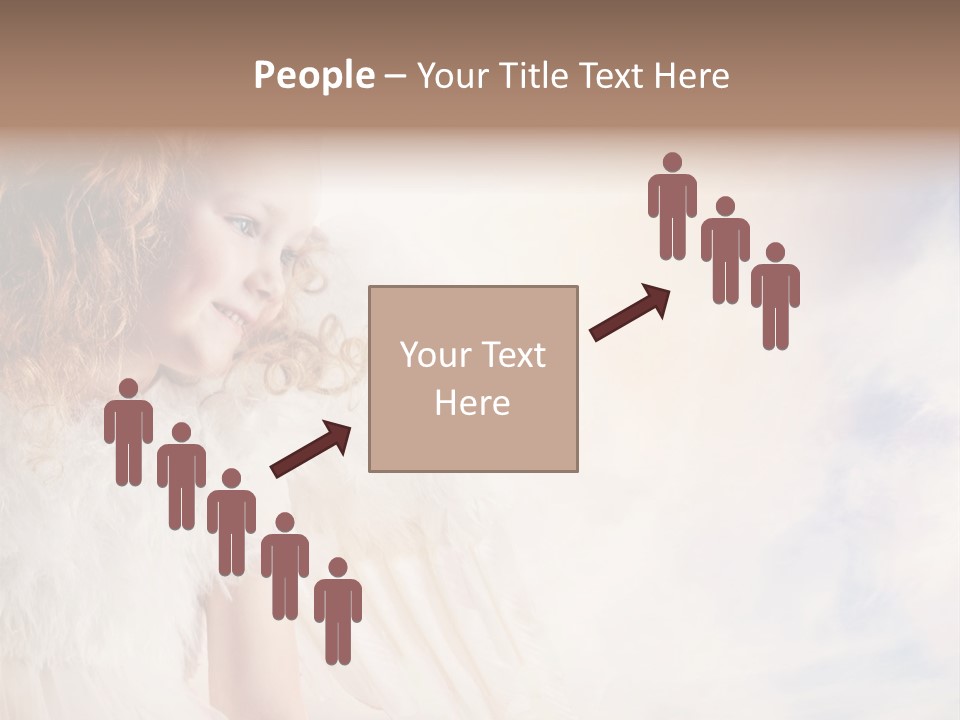 A Little Girl In A White Angel Outfit PowerPoint Template