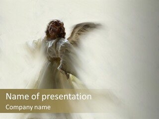 An Angel With Wings Is Shown In This Powerpoint Presentation PowerPoint Template