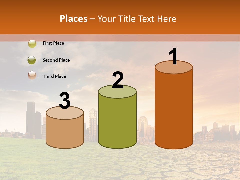 A Green Field With A City In The Background PowerPoint Template