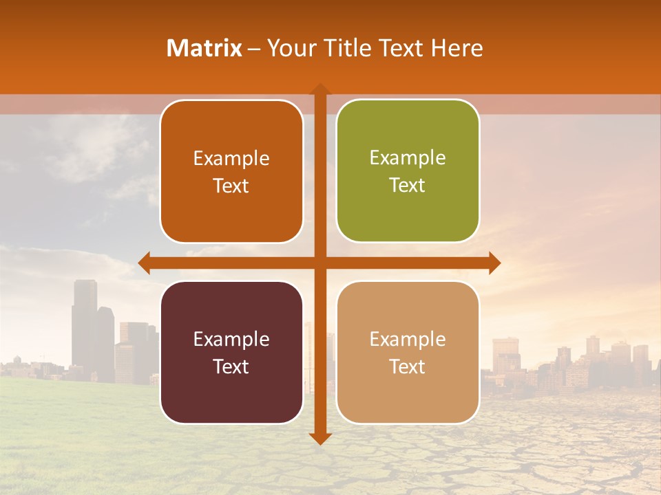 A Green Field With A City In The Background PowerPoint Template