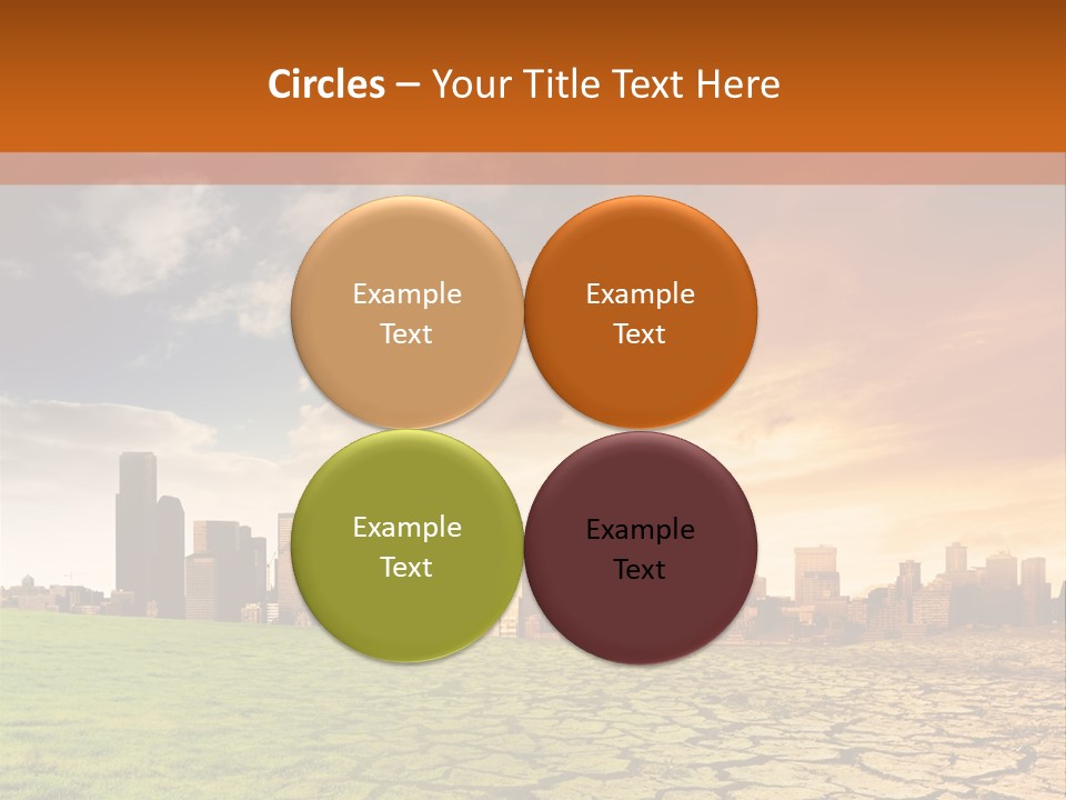 A Green Field With A City In The Background PowerPoint Template