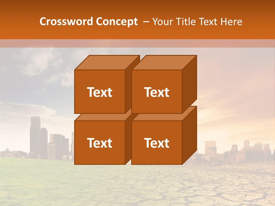 A Green Field With A City In The Background PowerPoint Template