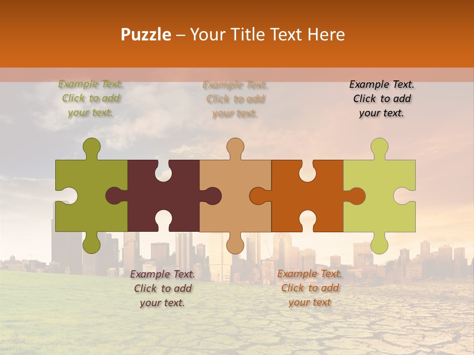 A Green Field With A City In The Background PowerPoint Template