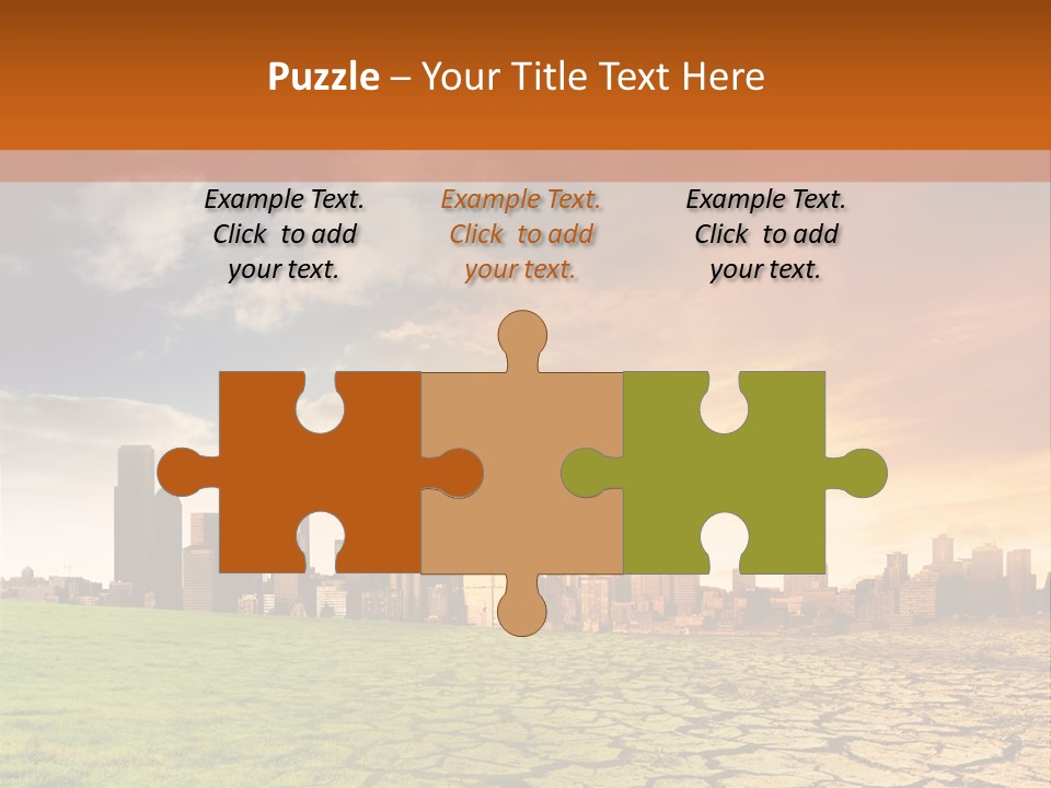 A Green Field With A City In The Background PowerPoint Template