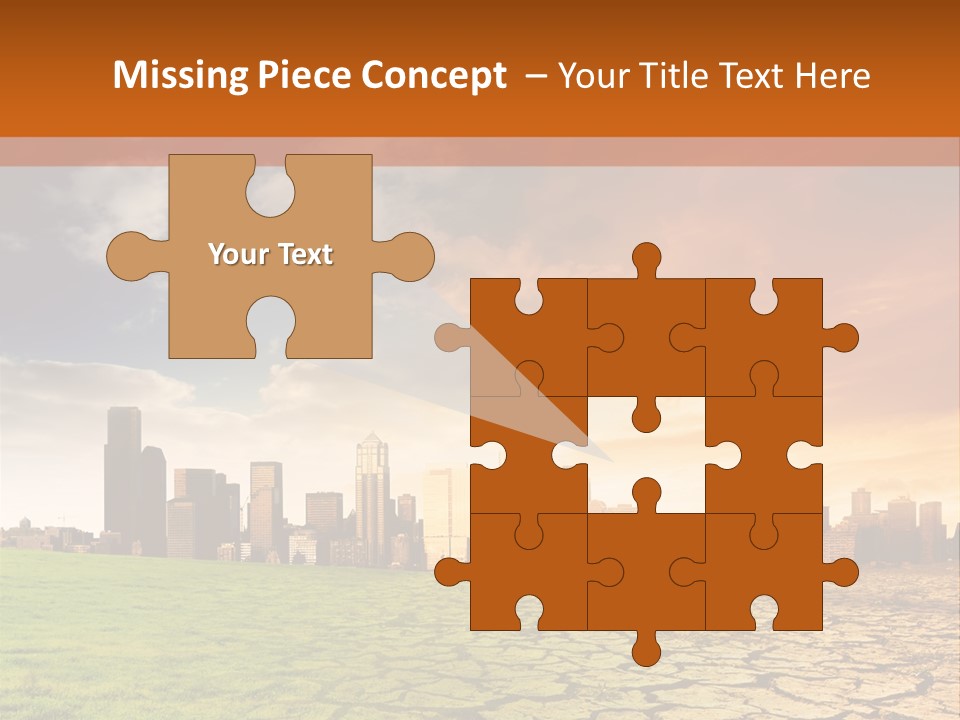 A Green Field With A City In The Background PowerPoint Template