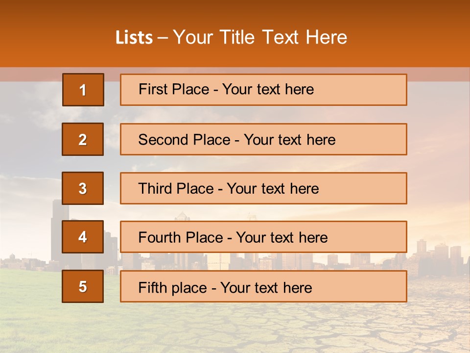 A Green Field With A City In The Background PowerPoint Template