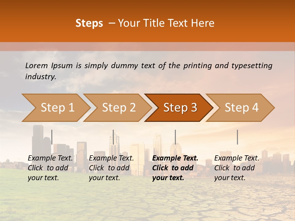 A Green Field With A City In The Background PowerPoint Template