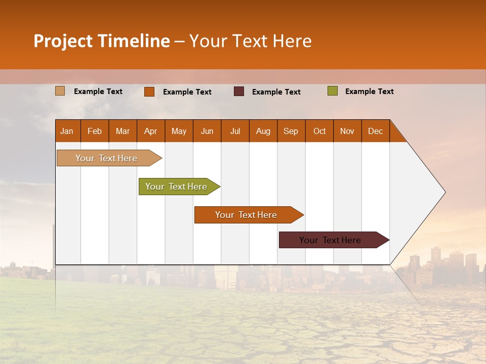 A Green Field With A City In The Background PowerPoint Template