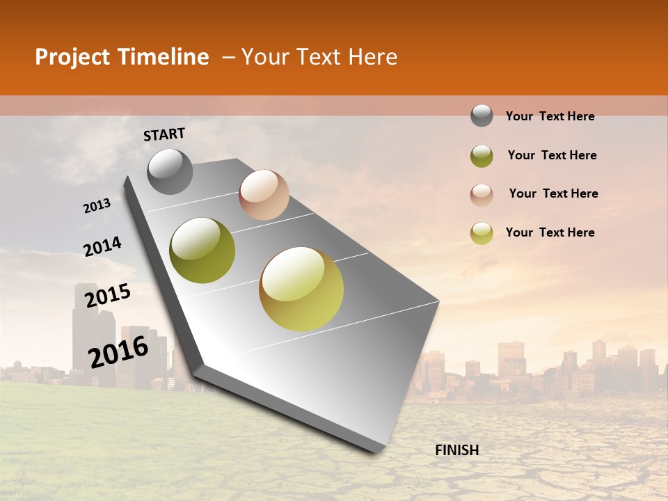 A Green Field With A City In The Background PowerPoint Template