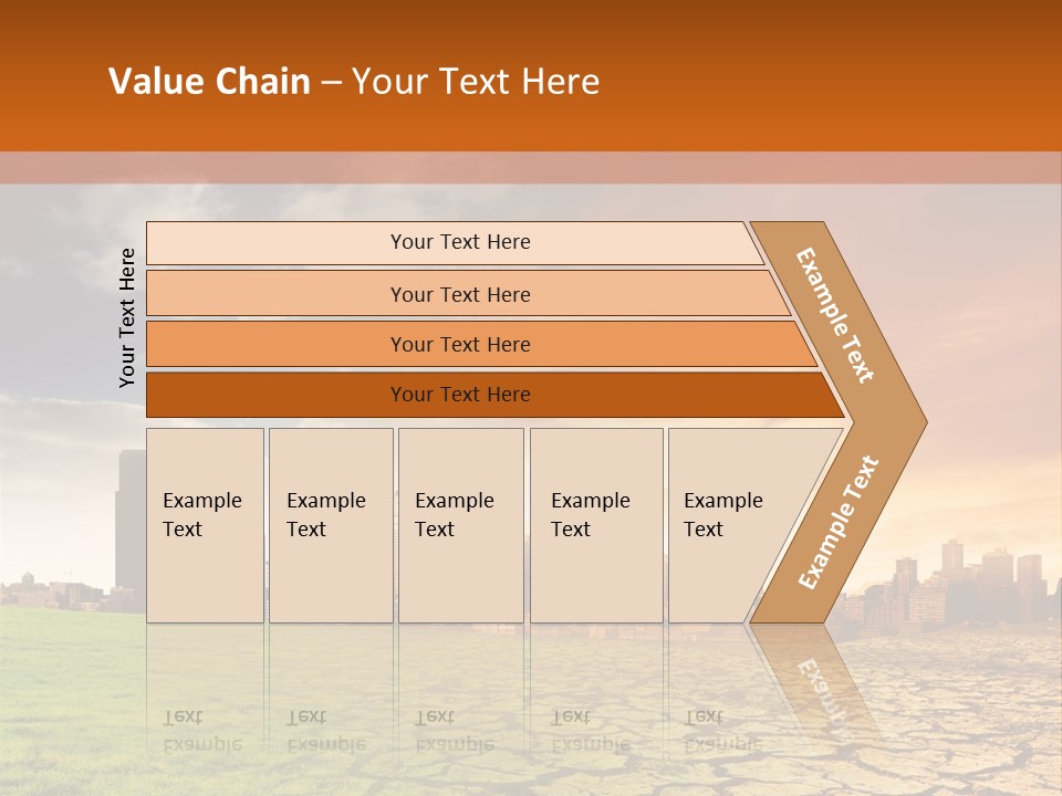 A Green Field With A City In The Background PowerPoint Template