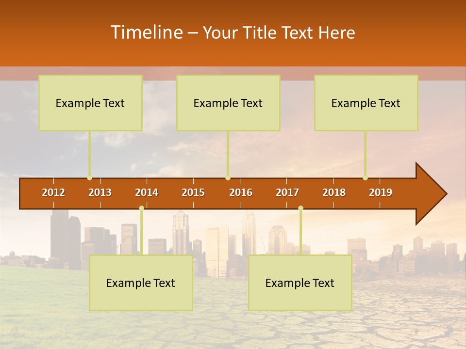 A Green Field With A City In The Background PowerPoint Template