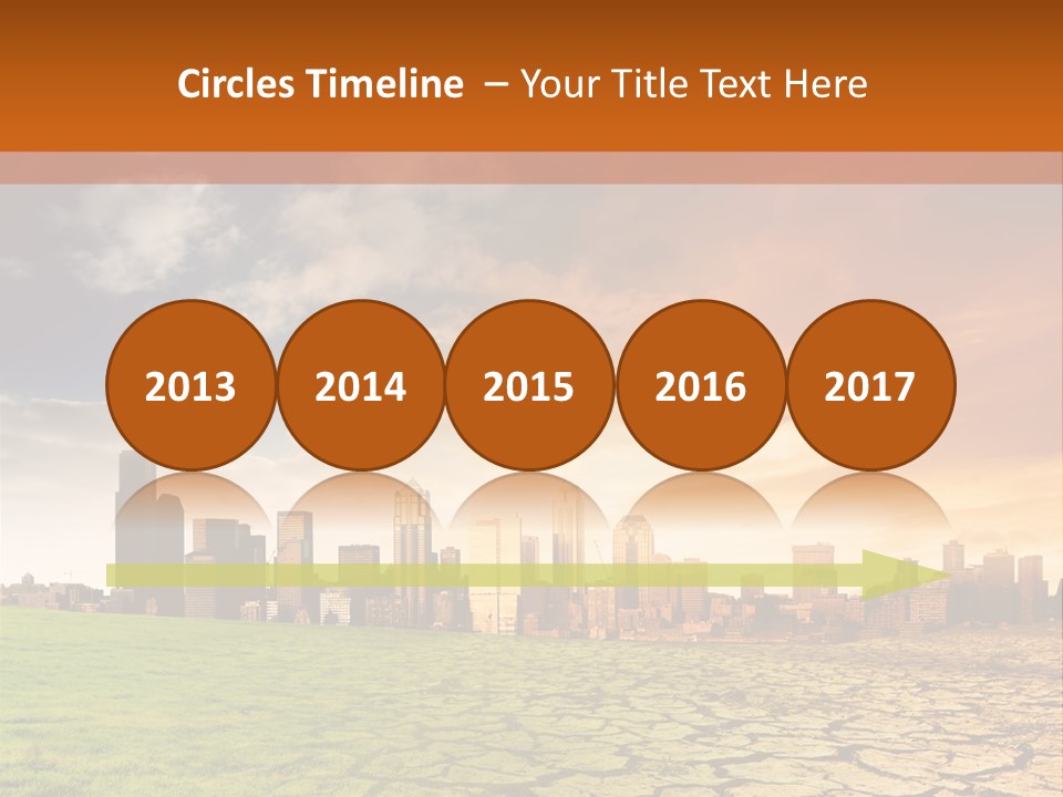 A Green Field With A City In The Background PowerPoint Template