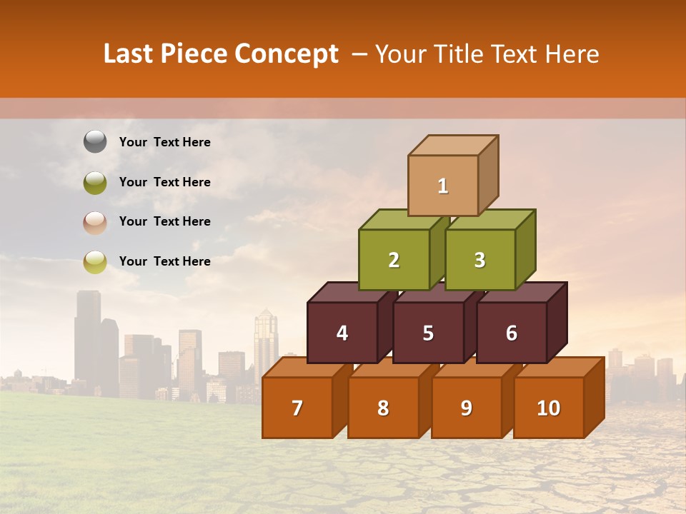 A Green Field With A City In The Background PowerPoint Template