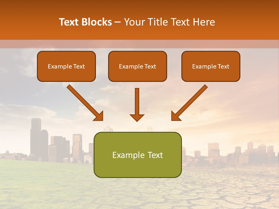 A Green Field With A City In The Background PowerPoint Template