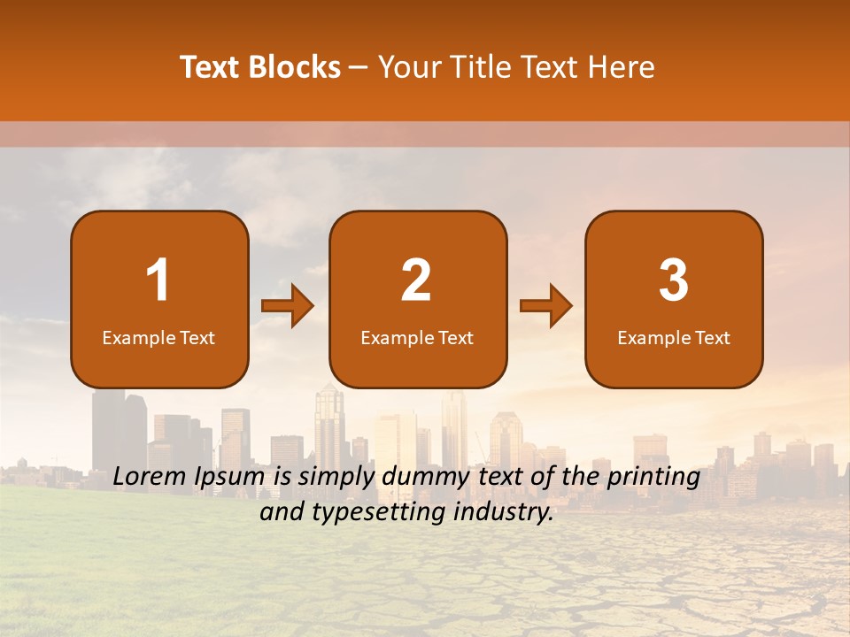 A Green Field With A City In The Background PowerPoint Template