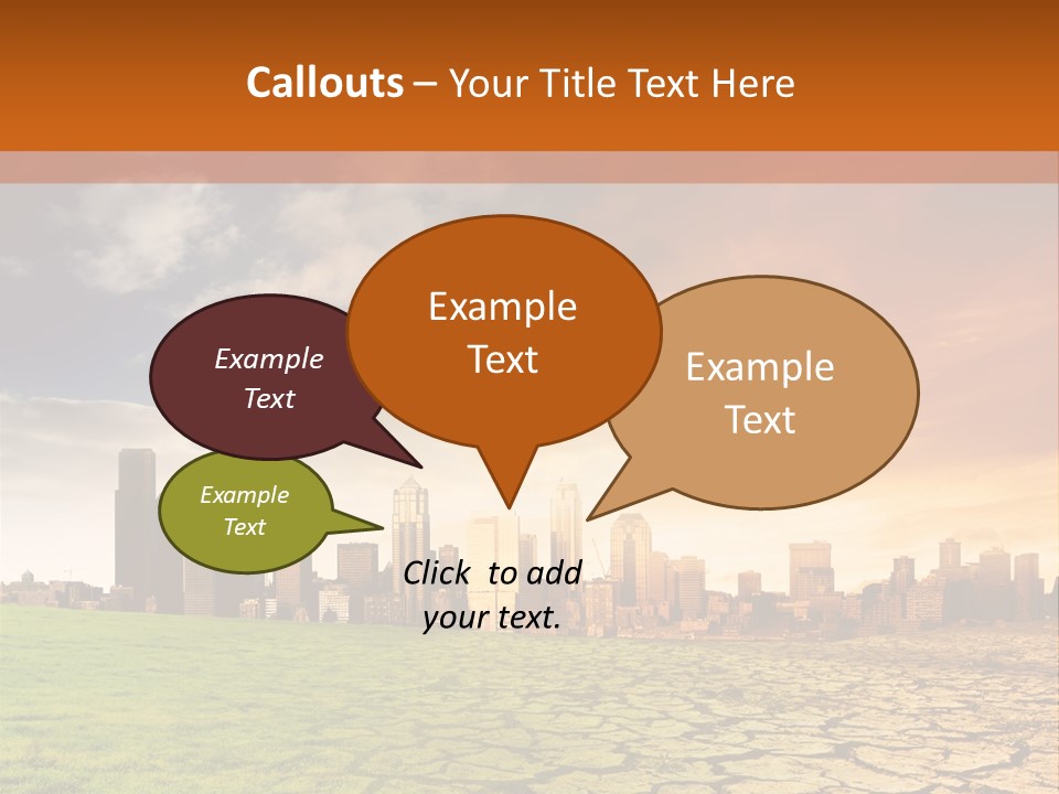 A Green Field With A City In The Background PowerPoint Template