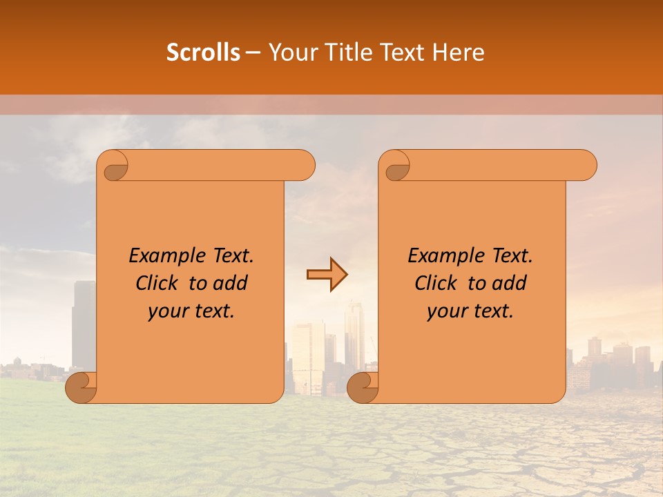 A Green Field With A City In The Background PowerPoint Template