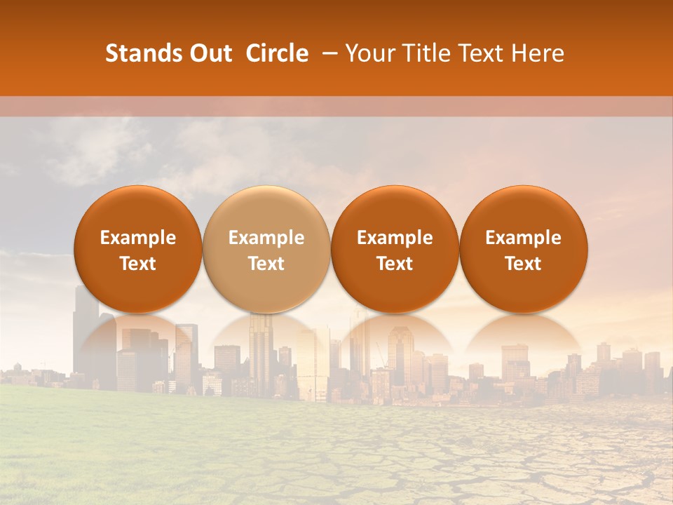 A Green Field With A City In The Background PowerPoint Template