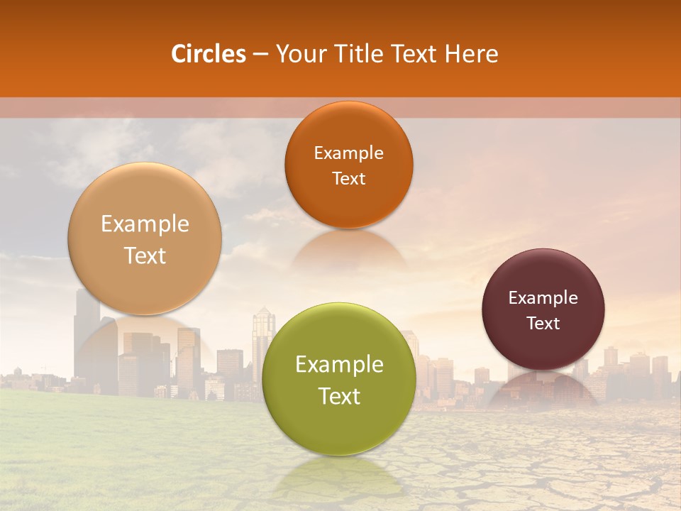 A Green Field With A City In The Background PowerPoint Template