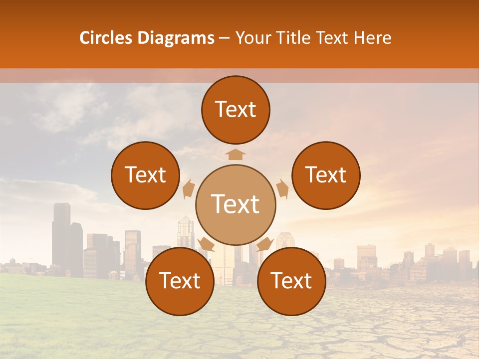 A Green Field With A City In The Background PowerPoint Template