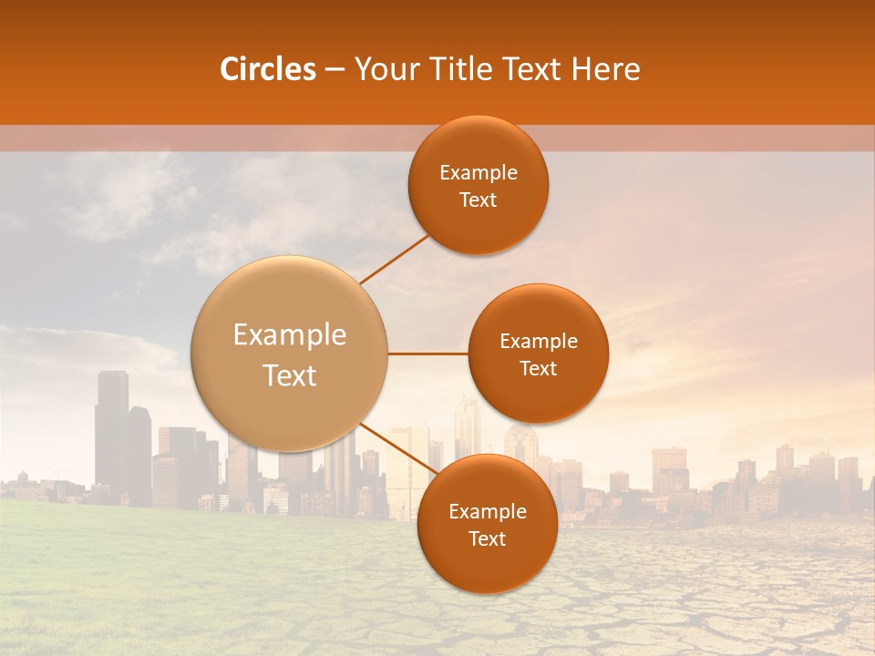 A Green Field With A City In The Background PowerPoint Template